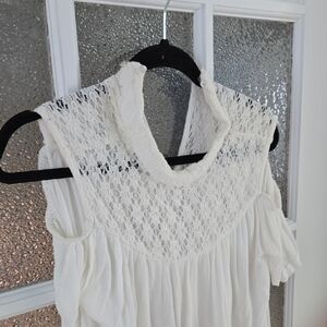 Zara White Lace Detail Blouse